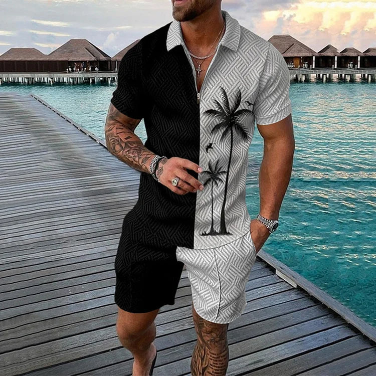 Nico | Kokospalmen Poloshirt- und Shorts-Set für Herren