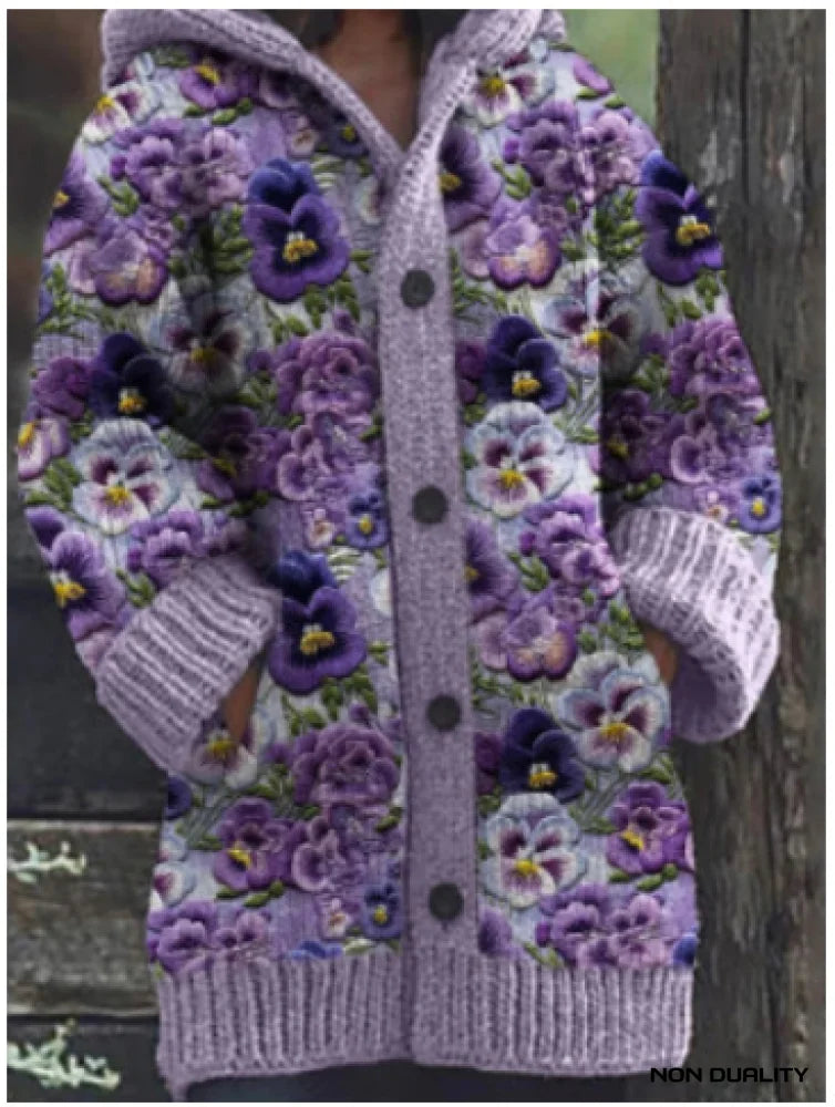 Isabella | Bunt gestrickte Katzen Strickjacke für Damen
