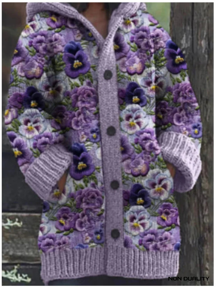 Isabella | Bunt gestrickte Katzen Strickjacke für Damen