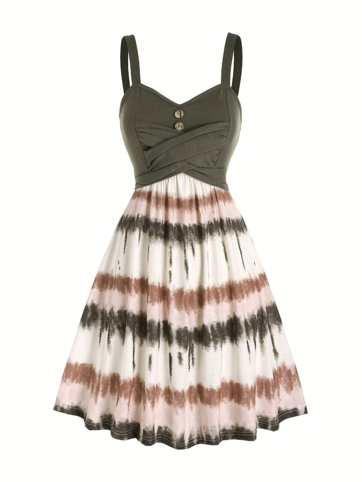 Gisele | Bequemes ärmelloses Sommerkleid für Damen mit Batikmuster