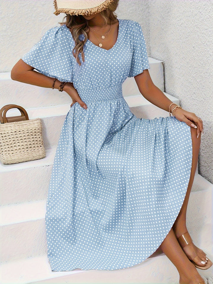 Livia | Damen Sommerkleid mit kurzen Ärmeln