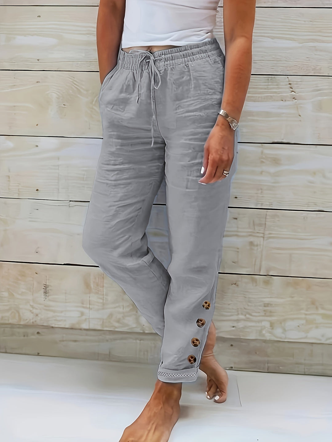 Lana | Slim Straight Hose für Damen mit hohem Bund