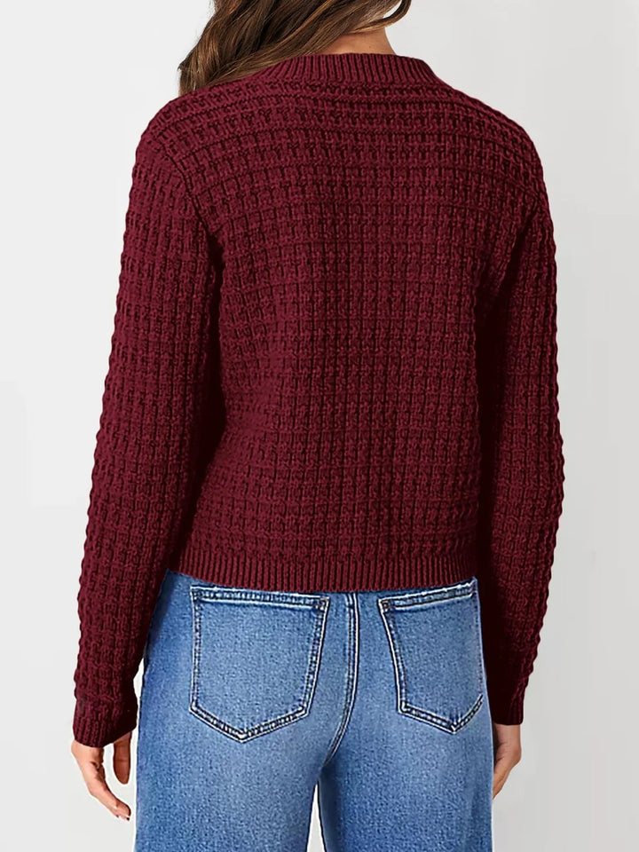Harper | Strickjacke für Damen mit Knopfleiste und Rundhalsausschnitt