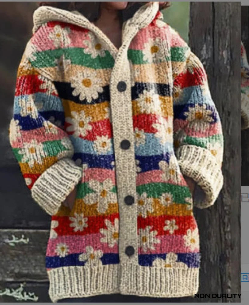 Isabella | Bunt gestrickte Katzen Strickjacke für Damen