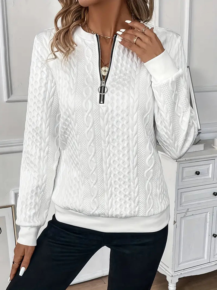 Chloe | Lässiges Sweatshirt für Damen mit Langen Ärmeln und Reißverschluss