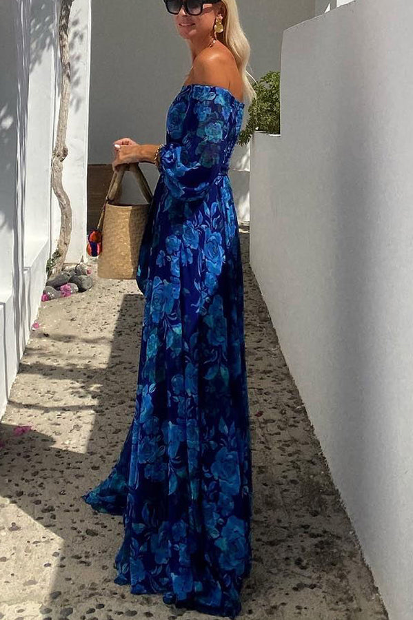 Calista | Florales Maxikleid für Damen mit schulterfrei-Design