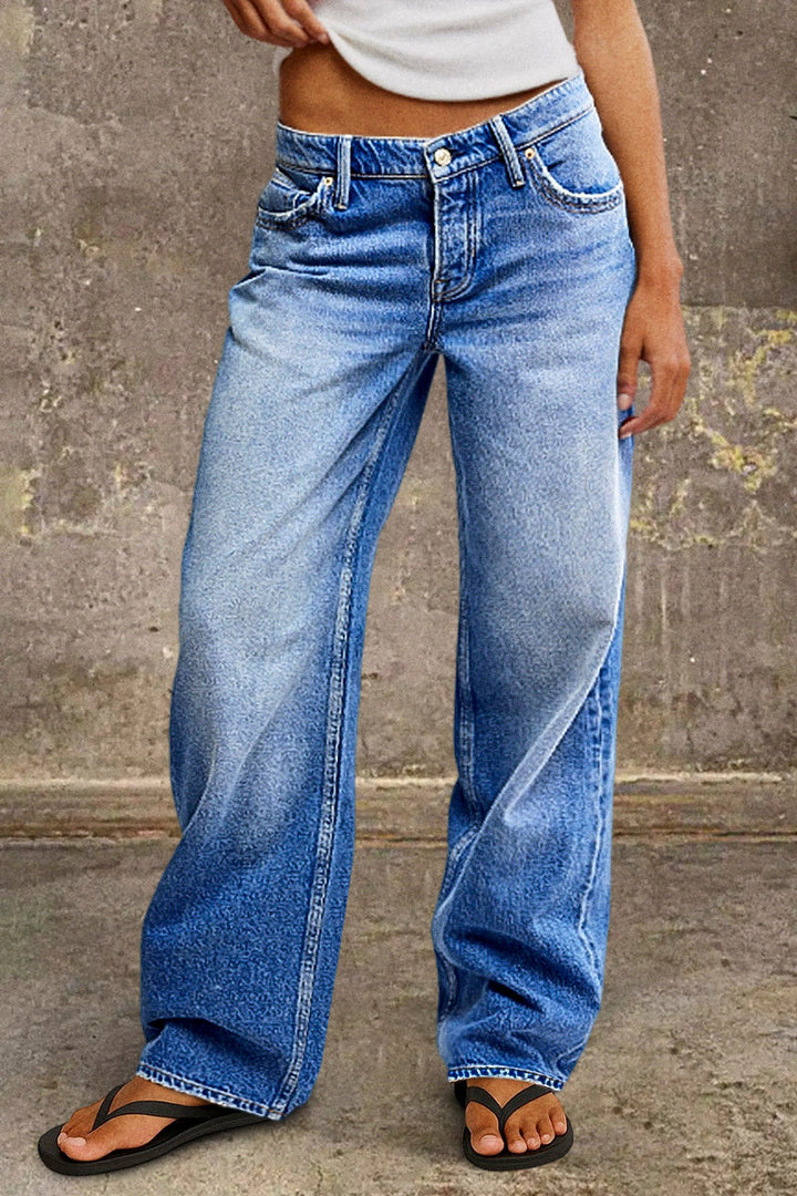 Jeans für Damen mit mittelhohem Bund und gerader Passform