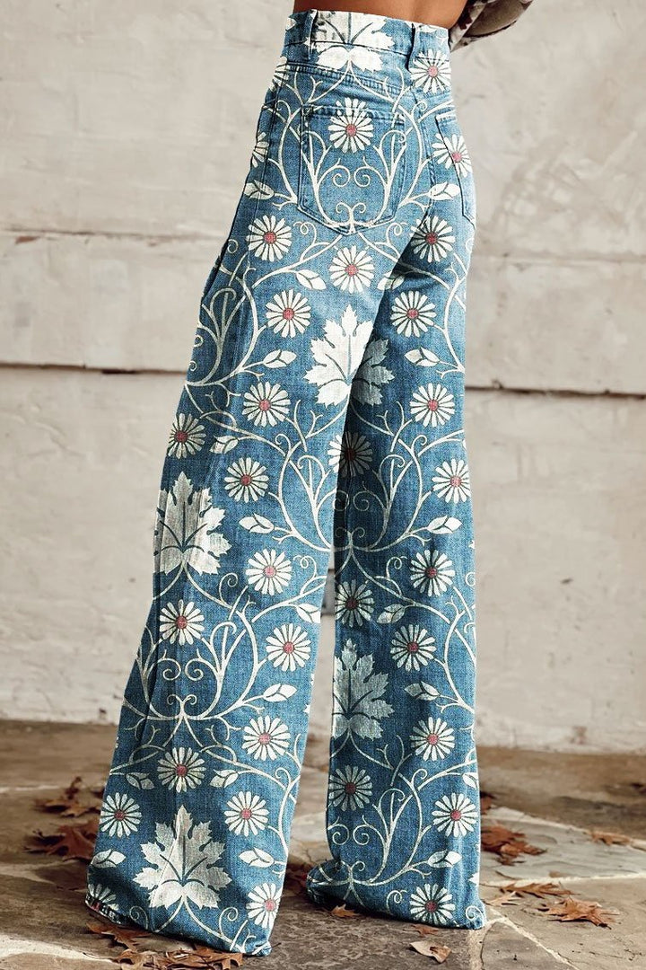 Chloé | Boho Vintage Hose für Damen mit weiter Passform und hohem Bund
