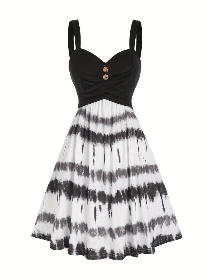 Gisele | Bequemes ärmelloses Sommerkleid für Damen mit Batikmuster