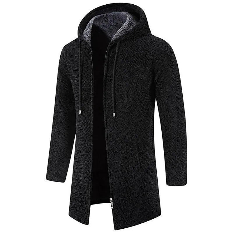 Elias | Mittellange Herrenjacke für Herren mit Kapuze und Wattiertem