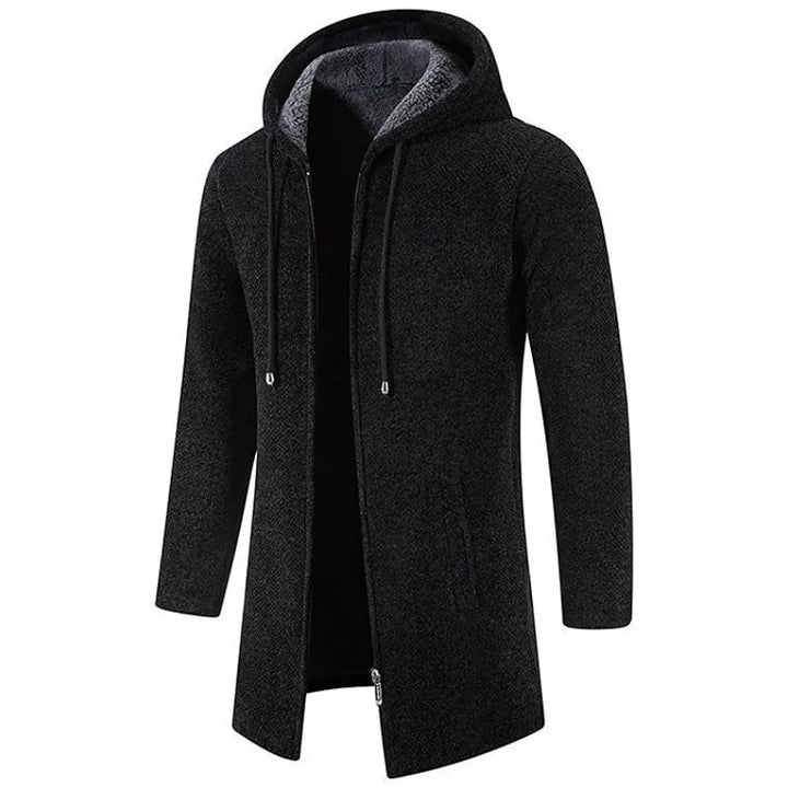 Elias | Mittellange Herrenjacke für Herren mit Kapuze und Wattiertem