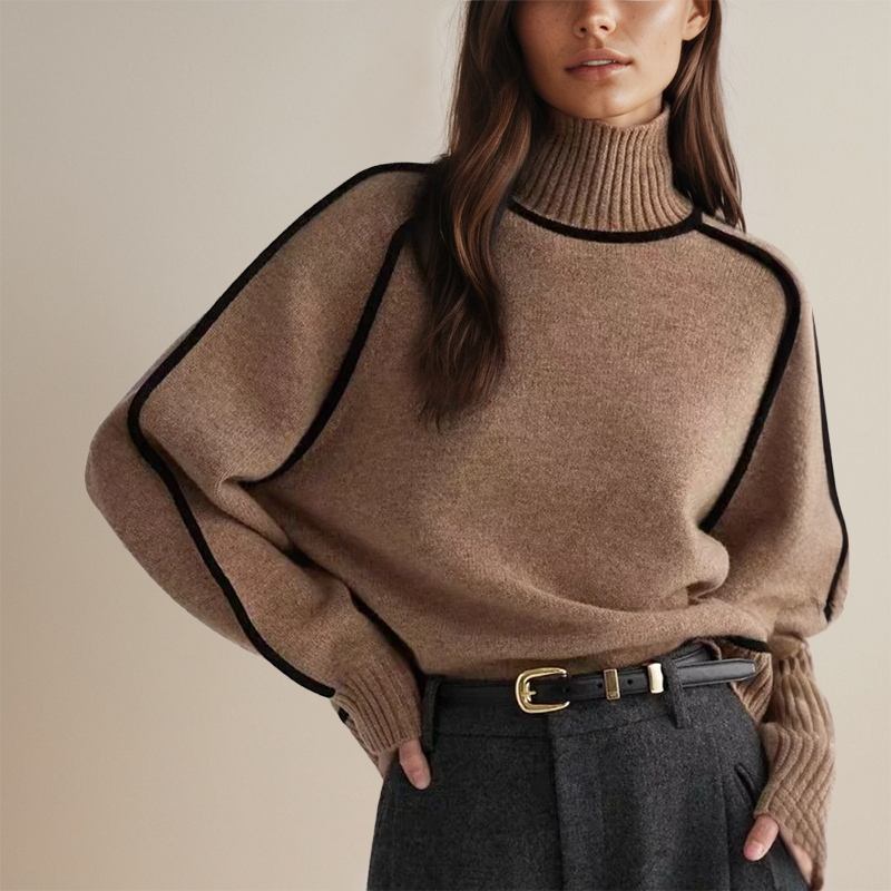 Vanessa | Luxe Pullover für Damen mit Rollkragen und langen Ärmeln