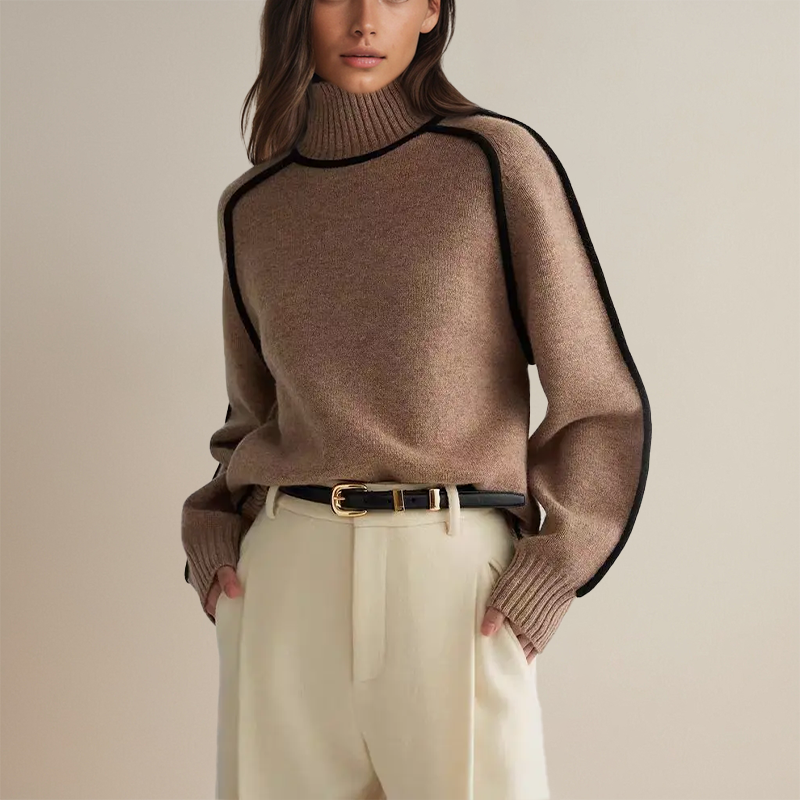 Vanessa | Luxe Pullover für Damen mit Rollkragen und langen Ärmeln