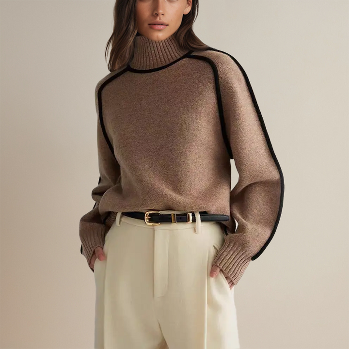 Vanessa | Luxe Pullover für Damen mit Rollkragen und langen Ärmeln