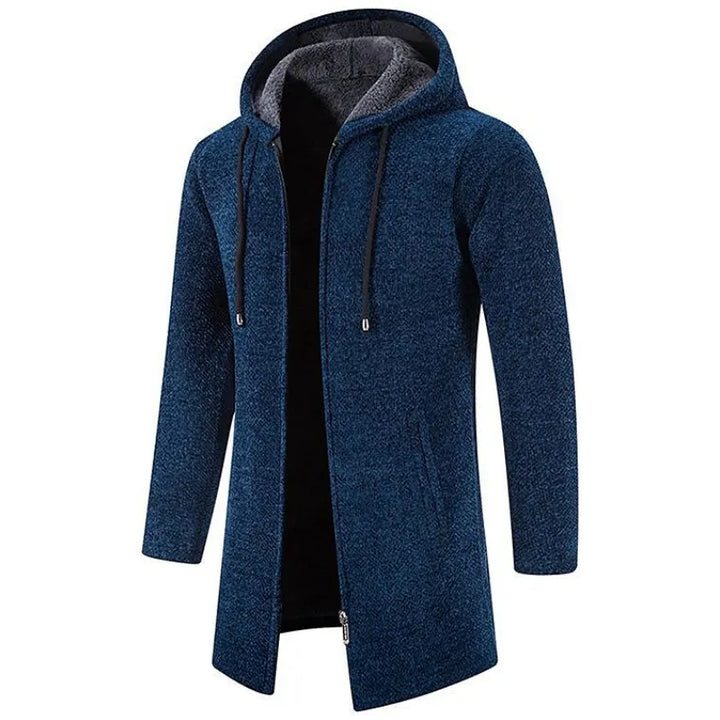 Elias | Mittellange Herrenjacke für Herren mit Kapuze und Wattiertem