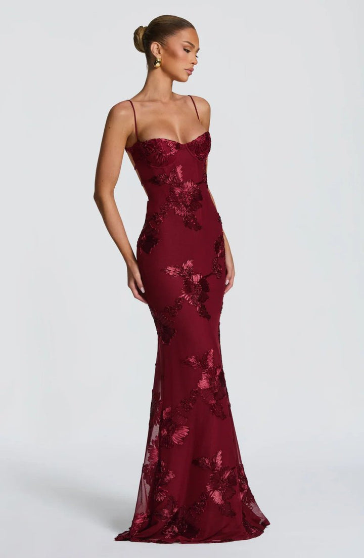 Damen Maxikleid, Schnürung