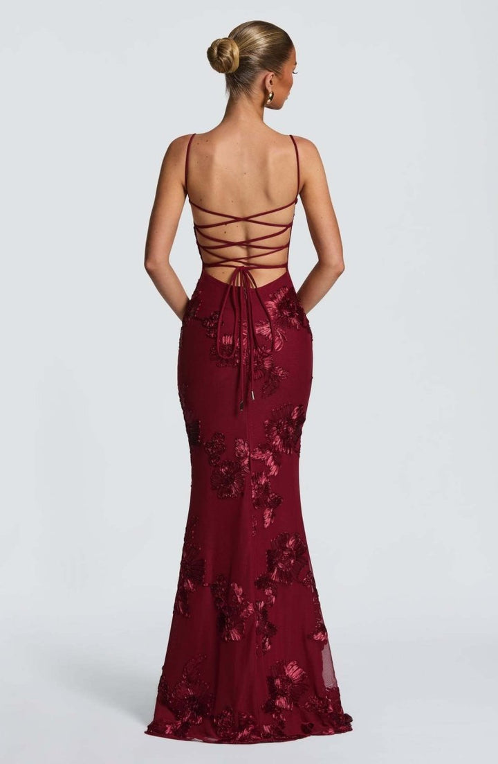 Damen Maxikleid, Schnürung