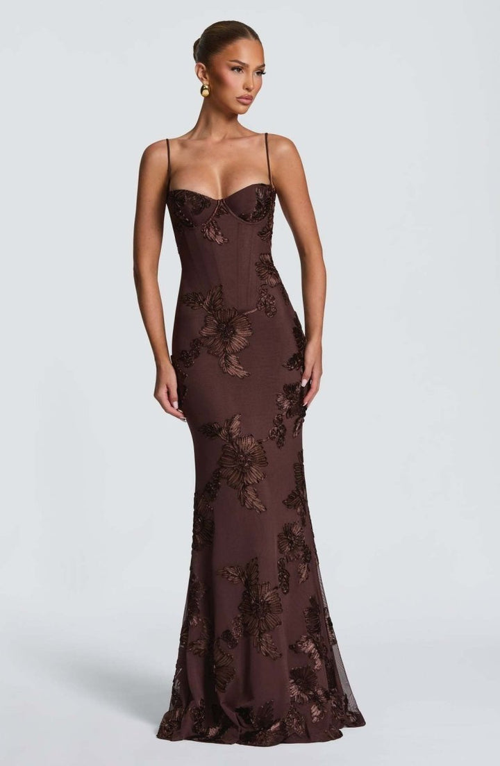 Damen Maxikleid, Schnürung