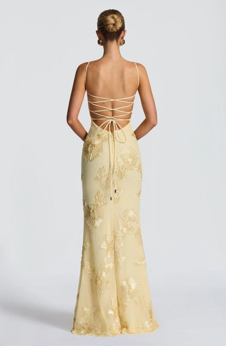 Damen Maxikleid, Schnürung