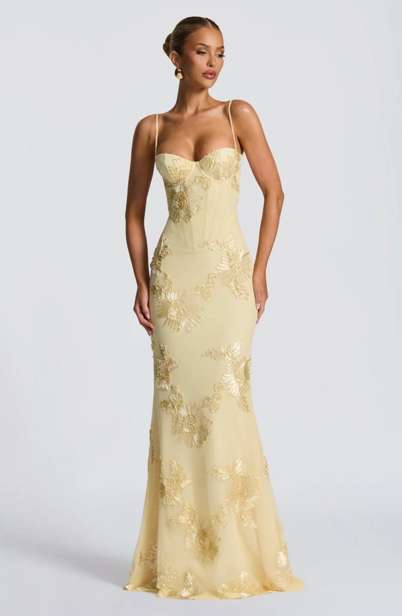 Damen Maxikleid, Schnürung