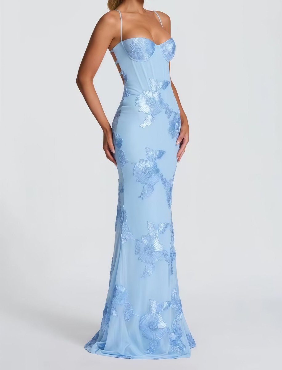 Damen Maxikleid, Schnürung