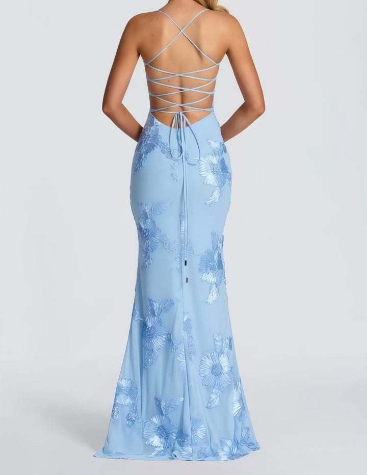 Damen Maxikleid, Schnürung