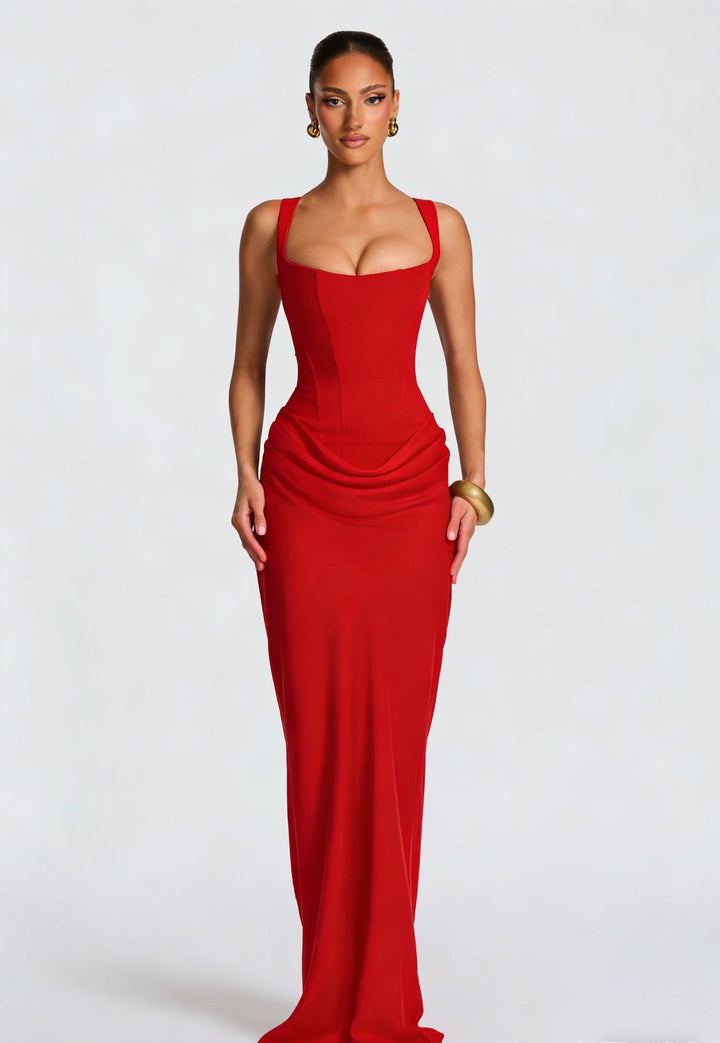 Damen Ärmelloses Maxikleid mit quadratischem Ausschnitt
