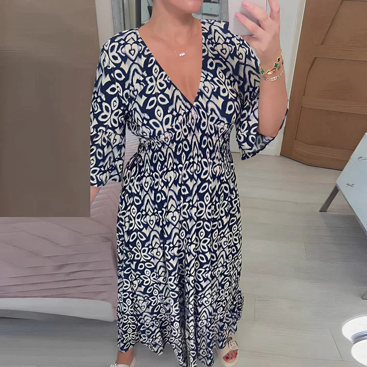 Frieda | Luftiges Sommerkleid für Damen mit V-Ausschnitt