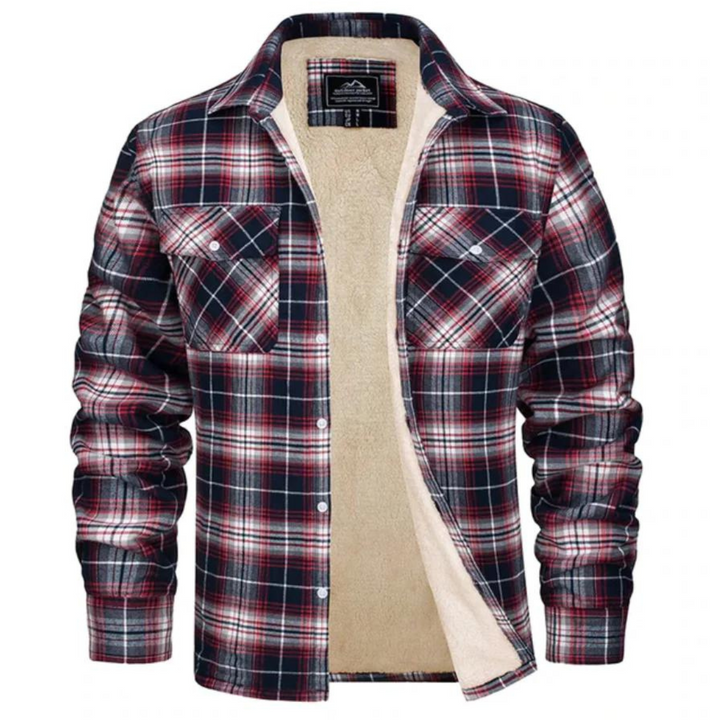 Leon | Herren Karo Jacke mit Taschen und Knöpfen