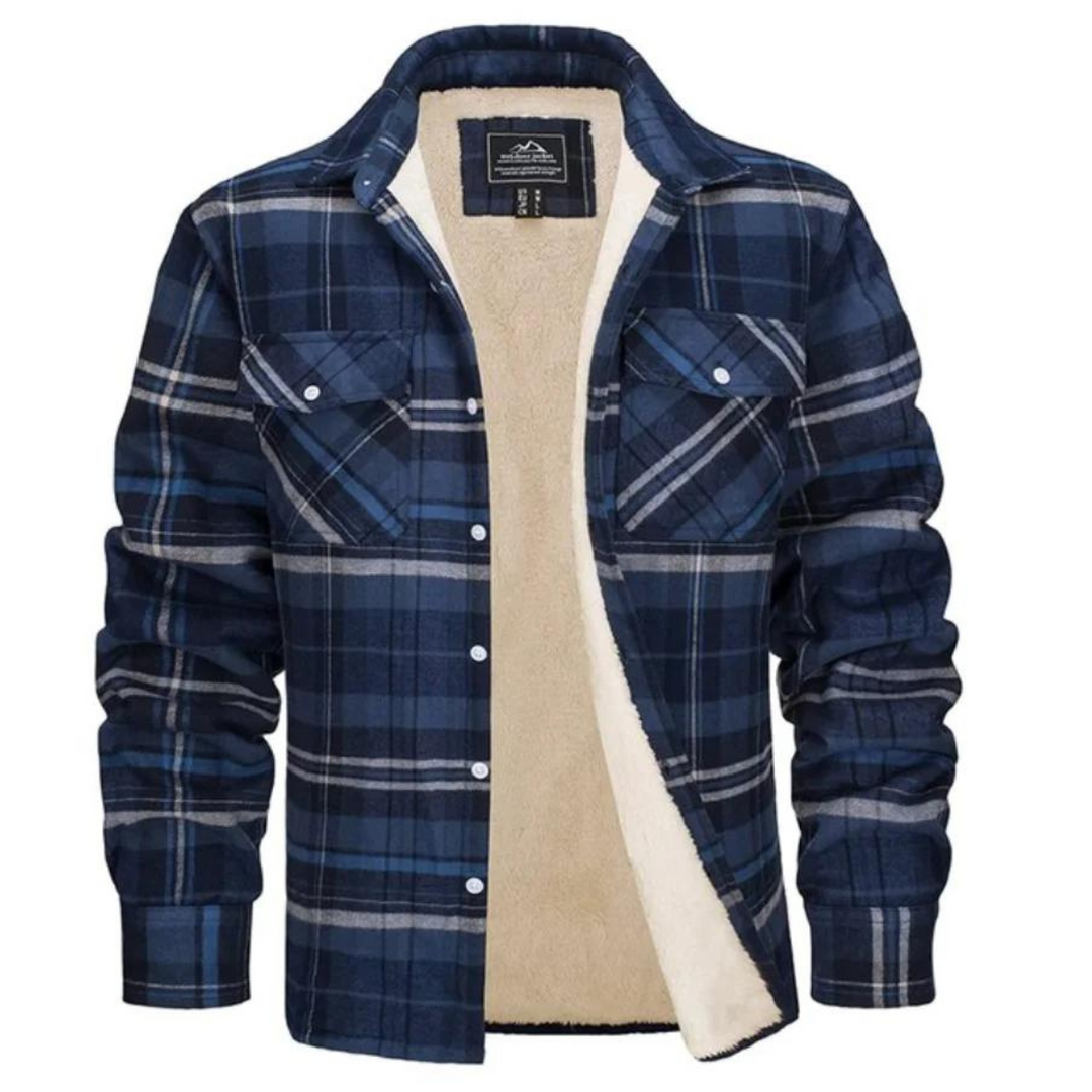 Leon | Herren Karo Jacke mit Taschen und Knöpfen