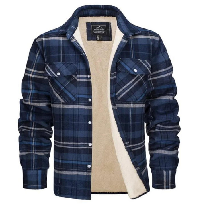 Leon | Herren Karo Jacke mit Taschen und Knöpfen