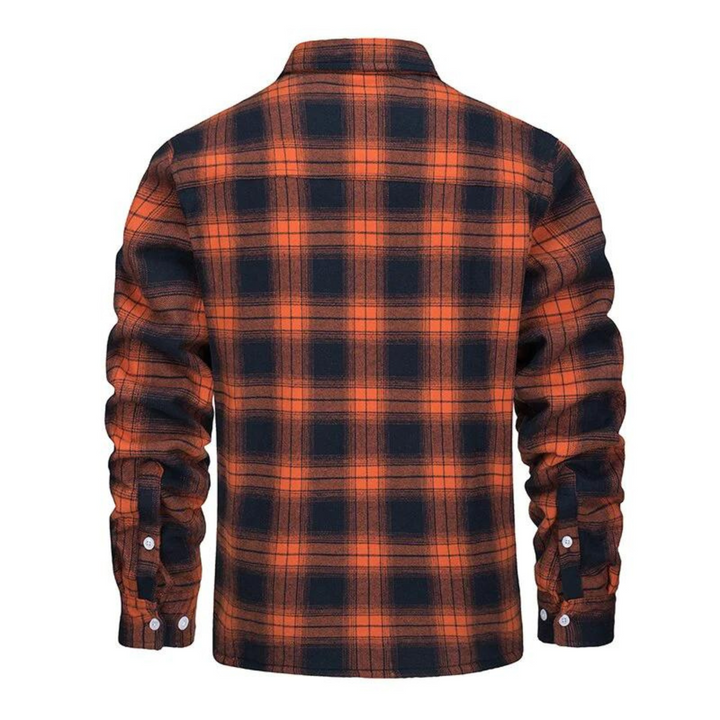Leon | Herren Karo Jacke mit Taschen und Knöpfen