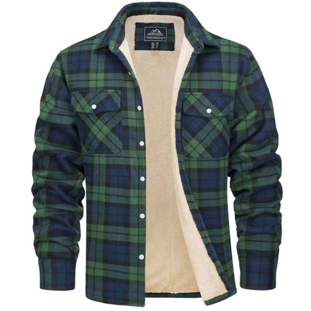 Leon | Herren Karo Jacke mit Taschen und Knöpfen