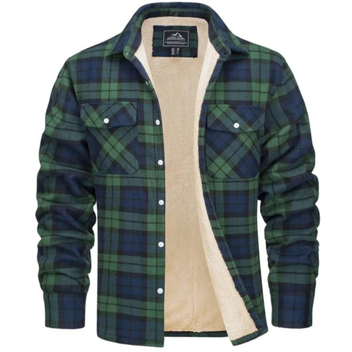 Leon | Herren Karo Jacke mit Taschen und Knöpfen