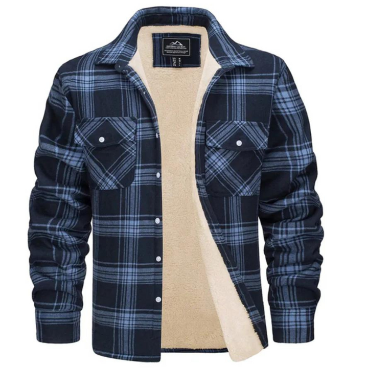 Leon | Herren Karo Jacke mit Taschen und Knöpfen