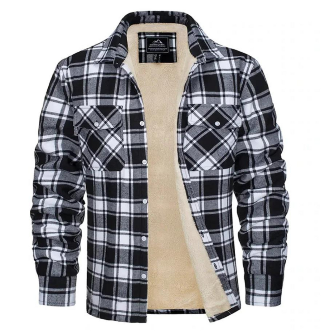 Leon | Herren Karo Jacke mit Taschen und Knöpfen