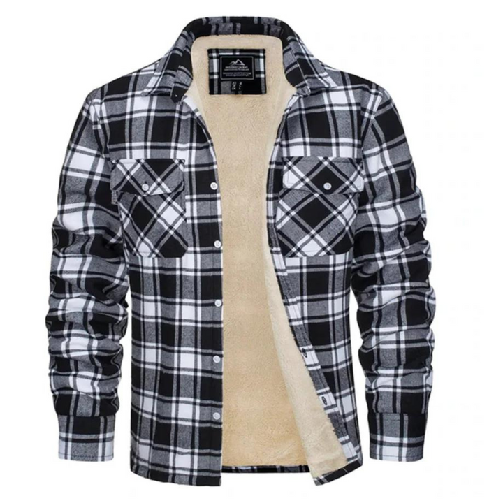 Leon | Herren Karo Jacke mit Taschen und Knöpfen