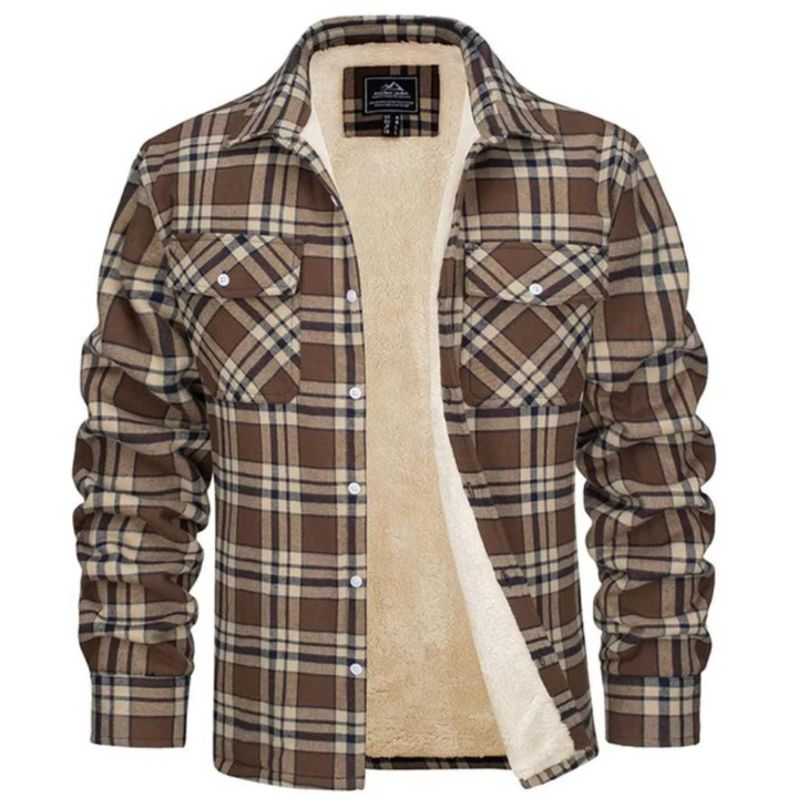 Leon | Herren Karo Jacke mit Taschen und Knöpfen