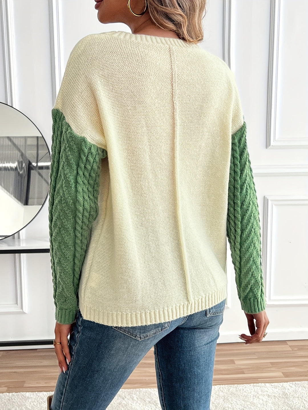Mara | Damen Pullover mit Tasche und Rundhalsausschnitt