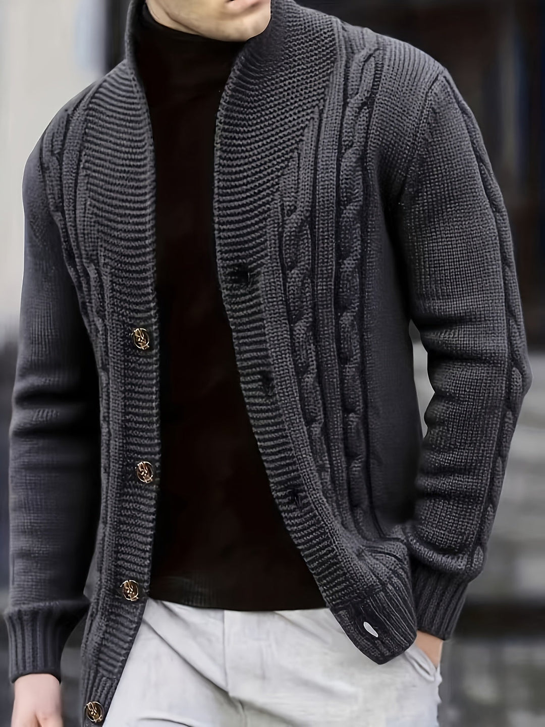 Kilian | Herren Langarm-Cardigan mit Knöpfen
