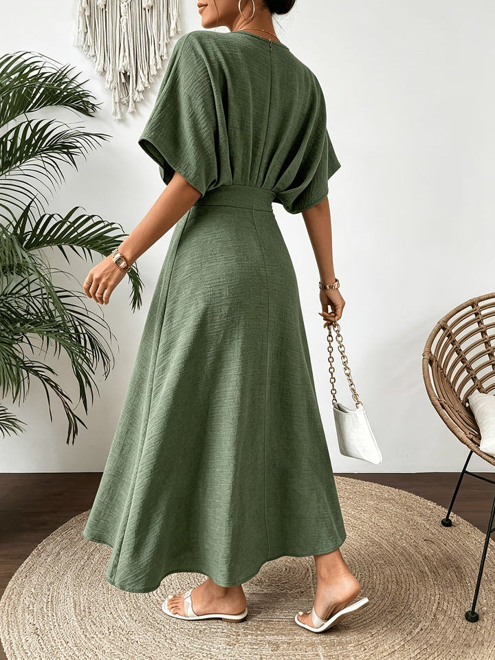 Damen Midikleid mit V-Ausschnitt