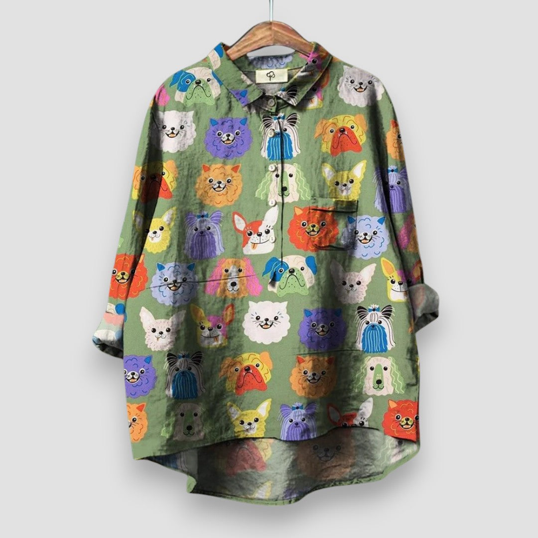 Geraldine | Damen-Shirt mit Hundedruck