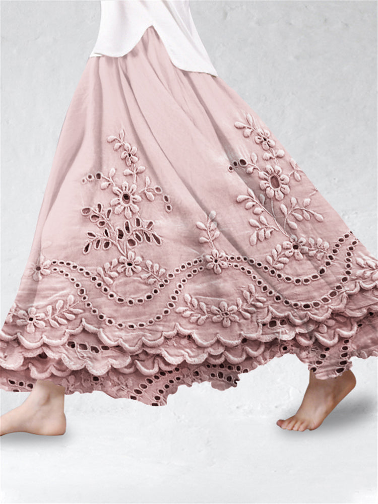 Aurette | Boho Gedruckter Rock mit Blumenmuster