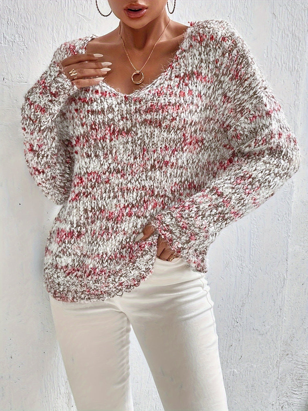 Serina | Lässiger Pullover für Damen mit langen Ärmeln und Batik-Optik