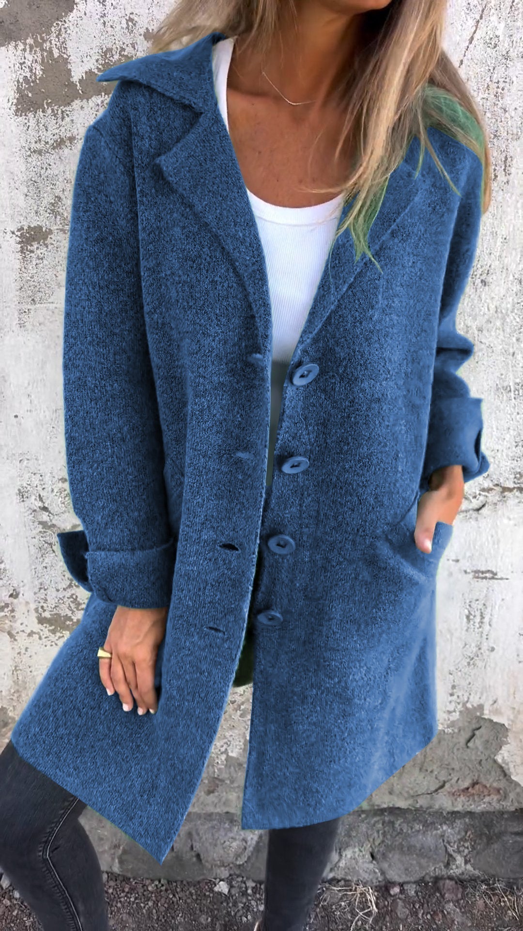 Isabella | Lässiger Langer Mantel für Damen mit Aufschlägen