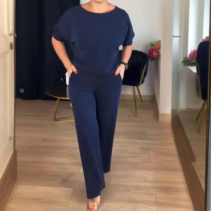 Schickes 3-teiliges Ensemble: Langer Cardigan, Top und Hose für Damen