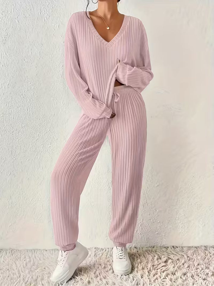 Anja | Gemütliches V-Ausschnitt Zweiteiliges Set für Damen