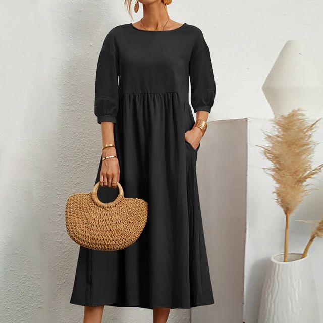 Brianna | Stilvolles, schmeichelhaftes Kleid mit Rundhalsausschnitt