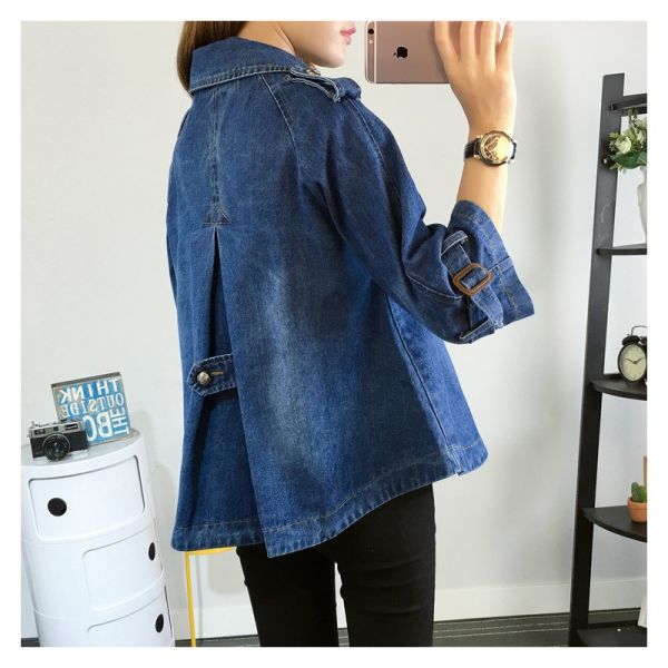 Sezina | Stylischer Denim-Cape-Mantel für Damen mit langen Ärmeln