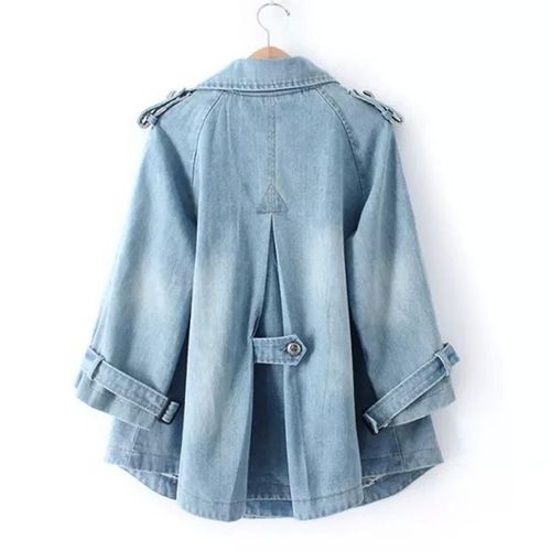 Sezina | Stylischer Denim-Cape-Mantel für Damen mit langen Ärmeln